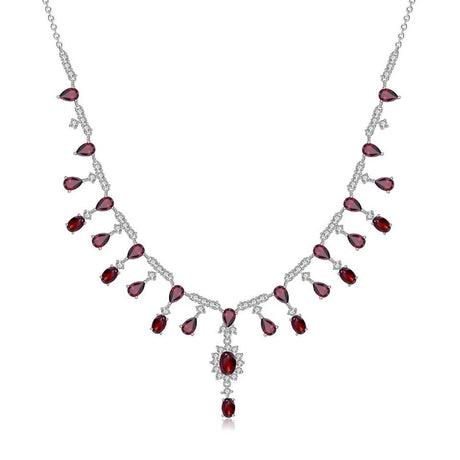 Silver 15.20 Garnet Necklace