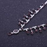 Silver 15.20 Garnet Necklace