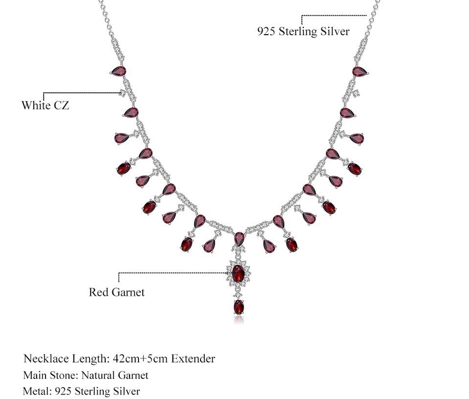 Silver 15.20 Garnet Necklace