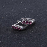 Silver 1.57 ct Rhodolite Garnet Earrings
