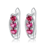 Silver 1.57 ct Rhodolite Garnet Earrings
