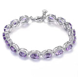 Silver 16.00 ct Amethyst Bracelet
