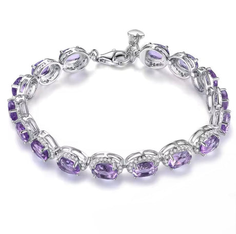 Silver 16.00 ct Amethyst Bracelet