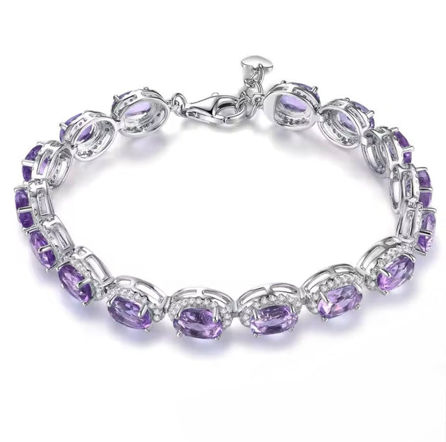 Silver 16.00 ct Amethyst Bracelet
