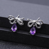 Silver 1.73 ct Amethyst Earrings