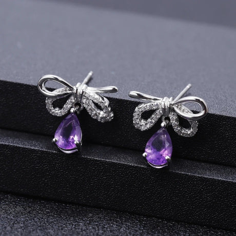 Silver 1.73 ct Amethyst Earrings