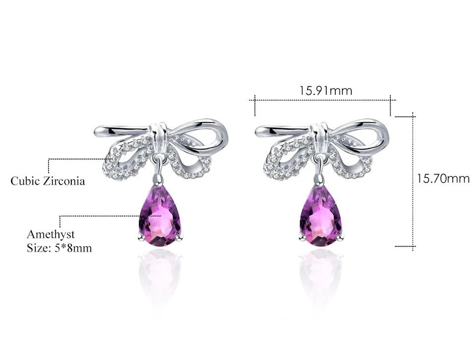 Silver 1.73 ct Amethyst Earrings