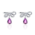 Silver 1.73 ct Amethyst Earrings