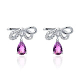 Silver 1.73 ct Amethyst Earrings