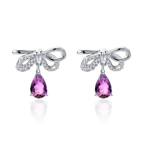 Silver 1.73 ct Amethyst Earrings