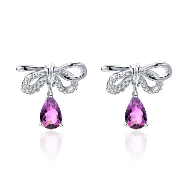 Silver 1.73 ct Amethyst Earrings