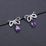 Silver 1.73 ct Amethyst Earrings