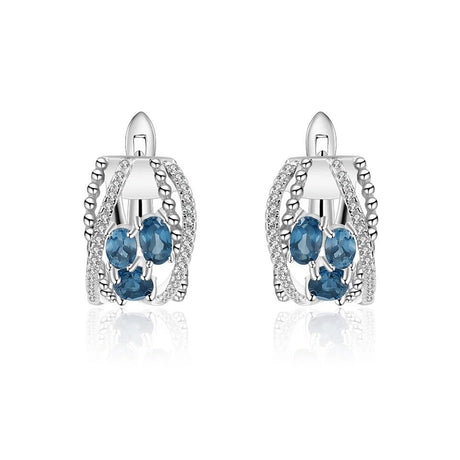 Silver 1.78 ct London Blue Topaz Earrings