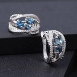 Silver 1.78 ct London Blue Topaz Earrings