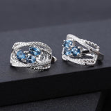 Silver 1.78 ct London Blue Topaz Earrings
