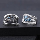 Silver 1.78 ct London Blue Topaz Earrings