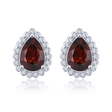 Silver 1.80 ct Garnet Earrings