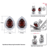 Silver 1.80 ct Garnet Earrings