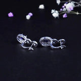 Silver 1.89 ct Sapphire Earrings