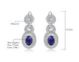 Silver 1.89 ct Sapphire Earrings