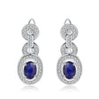 Silver 1.89 ct Sapphire Earrings