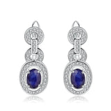 Silver 1.89 ct Sapphire Earrings