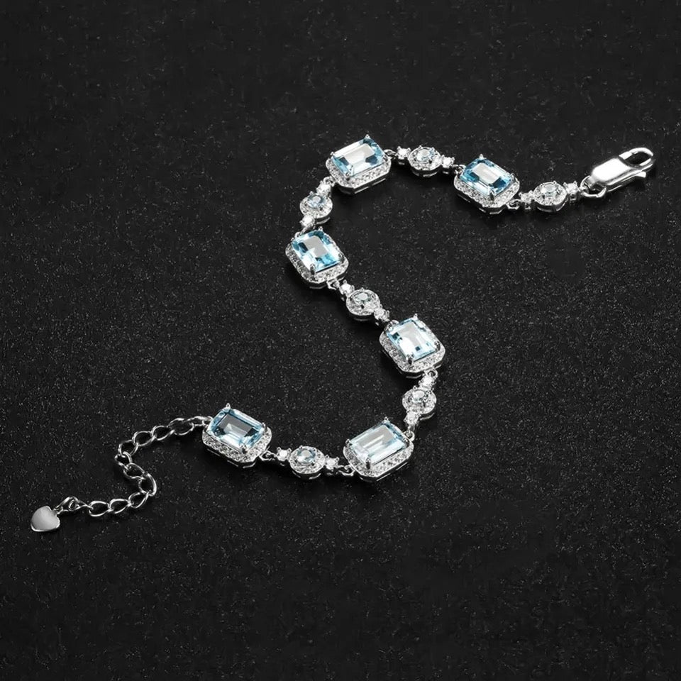 Silver 19.01 ct Topaz Bracelet