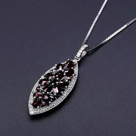 Silver 1.93 ct Garnet Pendant