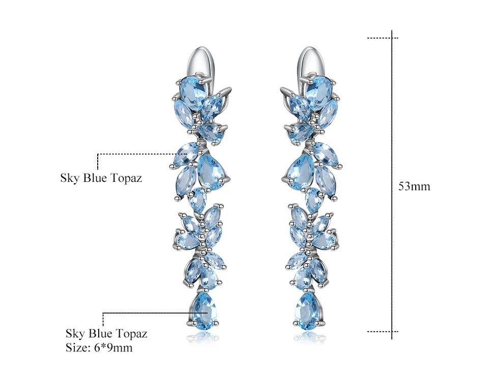 Silver 19.66 ct Topaz Earrings
