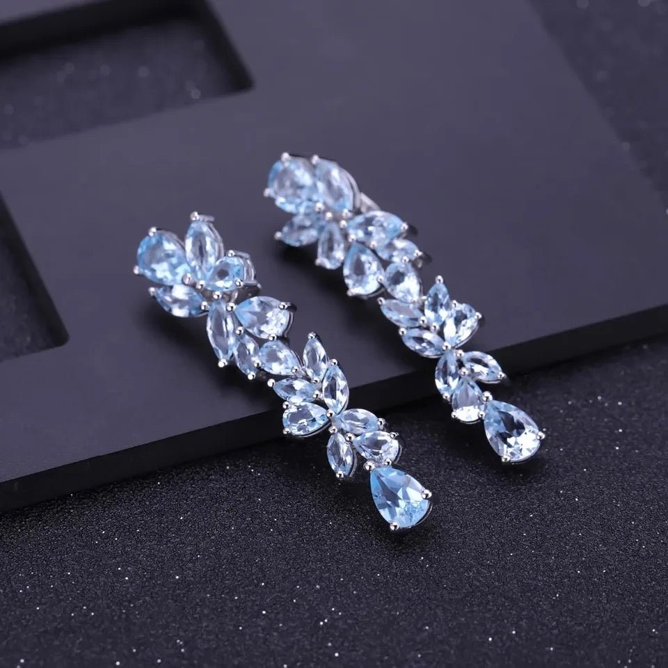 Silver 19.66 ct Topaz Earrings