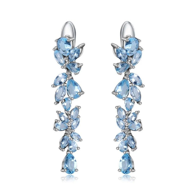 Silver 19.66 ct Topaz Earrings