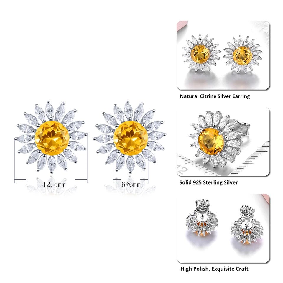 Silver 2.00 ct Citrine Earrings