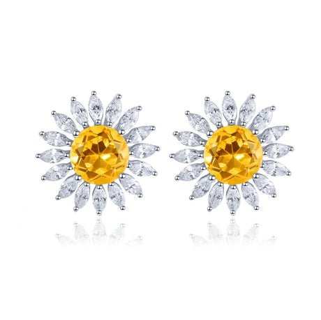 Silver 2.00 ct Citrine Earrings