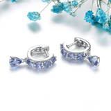 Silver 2.00 ct Tanzanite Earrings
