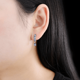 Silver 2.00 ct Tanzanite Earrings