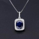 Silver 2.02 ct Sapphire Pendant