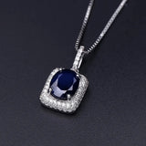 Silver 2.02 ct Sapphire Pendant