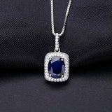Silver 2.02 ct Sapphire Pendant