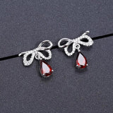 Silver 2.10 ct Garnet Earrings