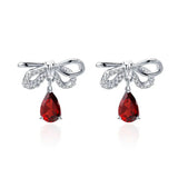 Silver 2.10 ct Garnet Earrings