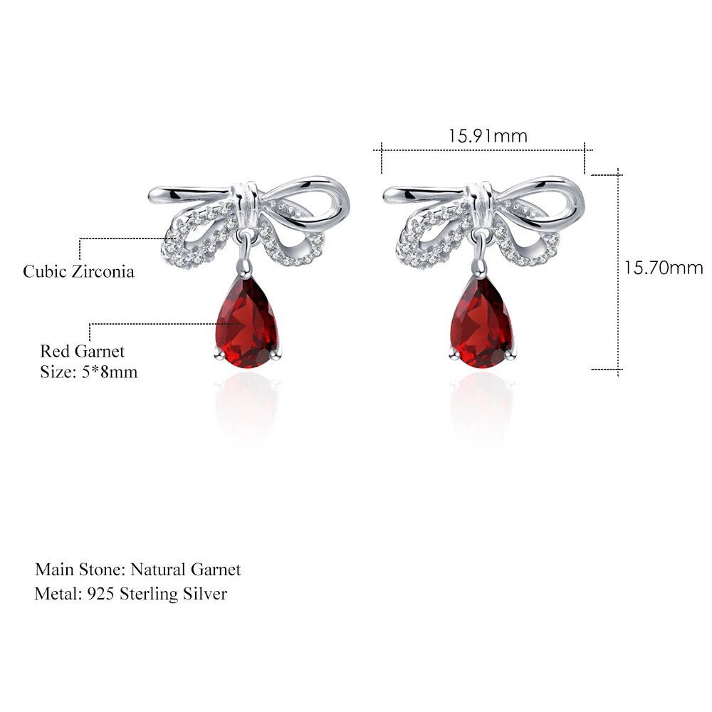 Silver 2.10 ct Garnet Earrings