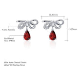 Silver 2.10 ct Garnet Earrings