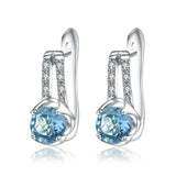 Silver 2.10 ct Sky Blue Topaz Earrings