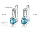 Silver 2.10 ct Sky Blue Topaz Earrings