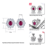 Silver 2.30 ct Ruby Earrings