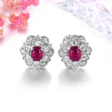 Silver 2.30 ct Ruby Earrings