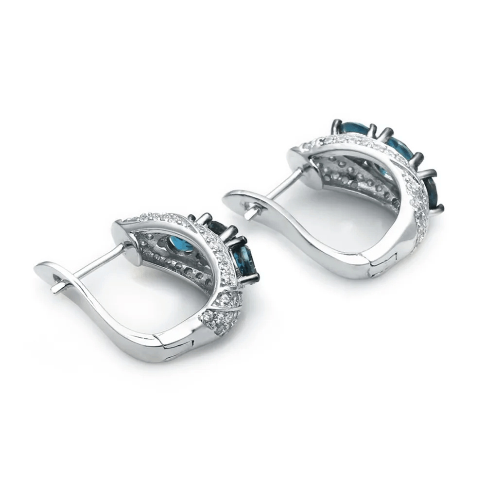 Silver 2.50 ct London Blue Topaz Earrings