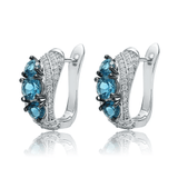 Silver 2.50 ct London Blue Topaz Earrings