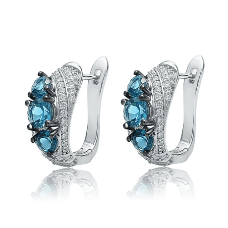 Silver 2.50 ct London Blue Topaz Earrings