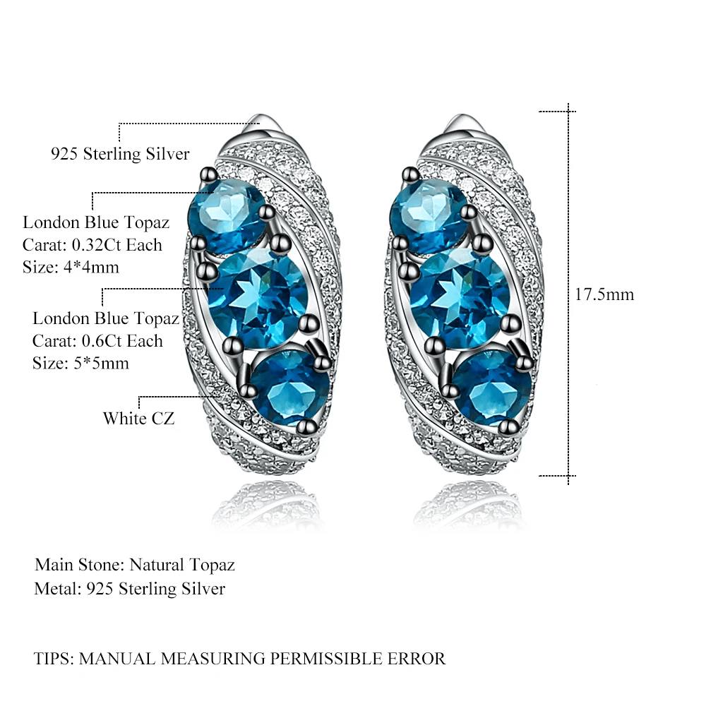 Silver 2.50 ct London Blue Topaz Earrings